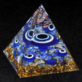1941-M2 Resina da Pirâmide do Olho do Diabo Olho Azul Lazuli Pirâmide de Cascalho Ornamento Casa