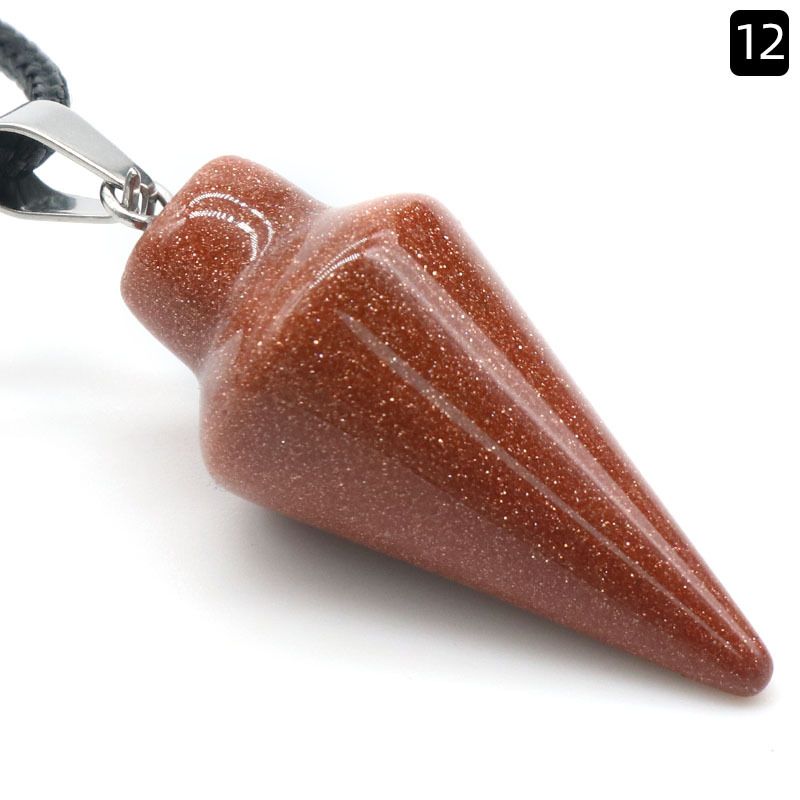 1259-Pingente cônico de cristal de ágata natural 16x30mm colar cônico transfronteiriço transmissão ao vivo jóias de pedra natural