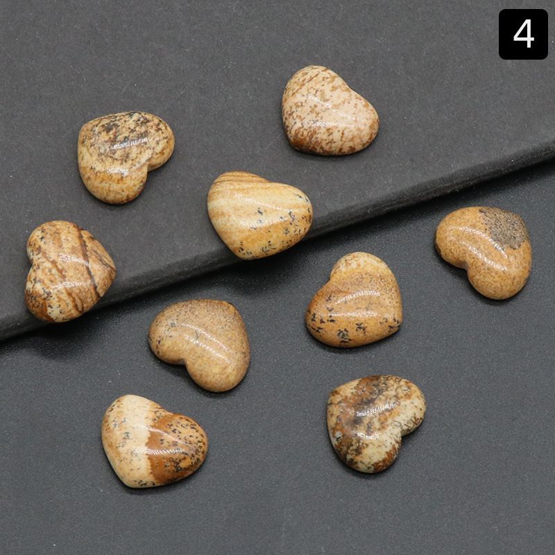 1221-15 × 18mm superfície do anel de amor, forma de coração curvado único de cristal natural, coração plano de pêssego DIY incrustado em pedra solta