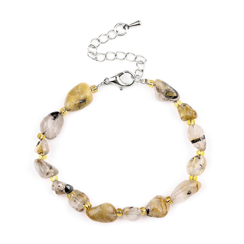 2077-Pulseira de ametista cristal azul turmalina cabelo cristal pulseira de pedra irregular mercadoria cênica