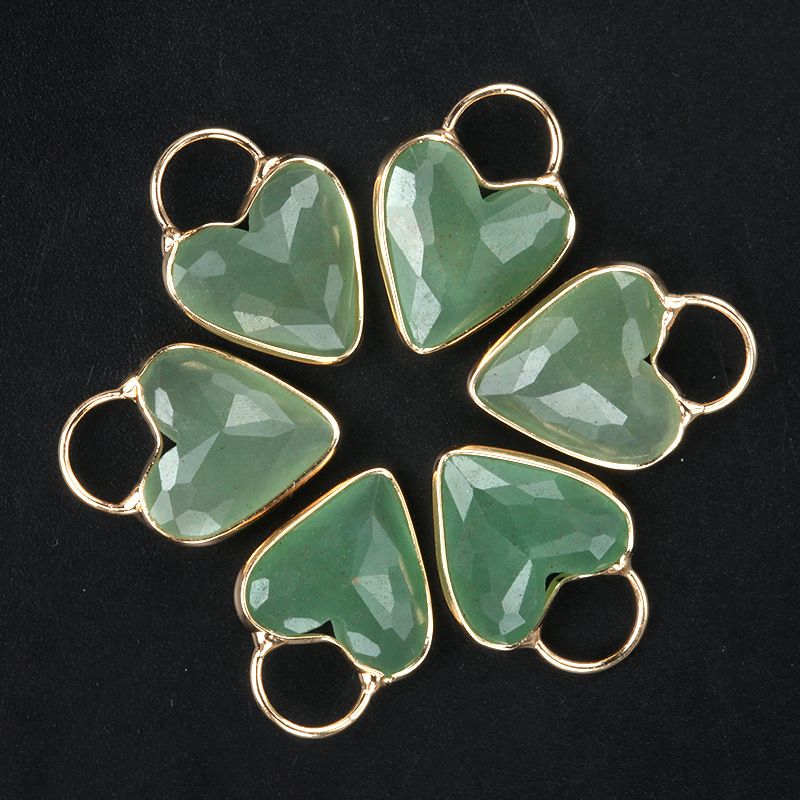 1729-18Mm pingente de bainha de amor de ametista, pingente de coração de pêssego de cristal natural colar de clavícula em forma de coração DIY