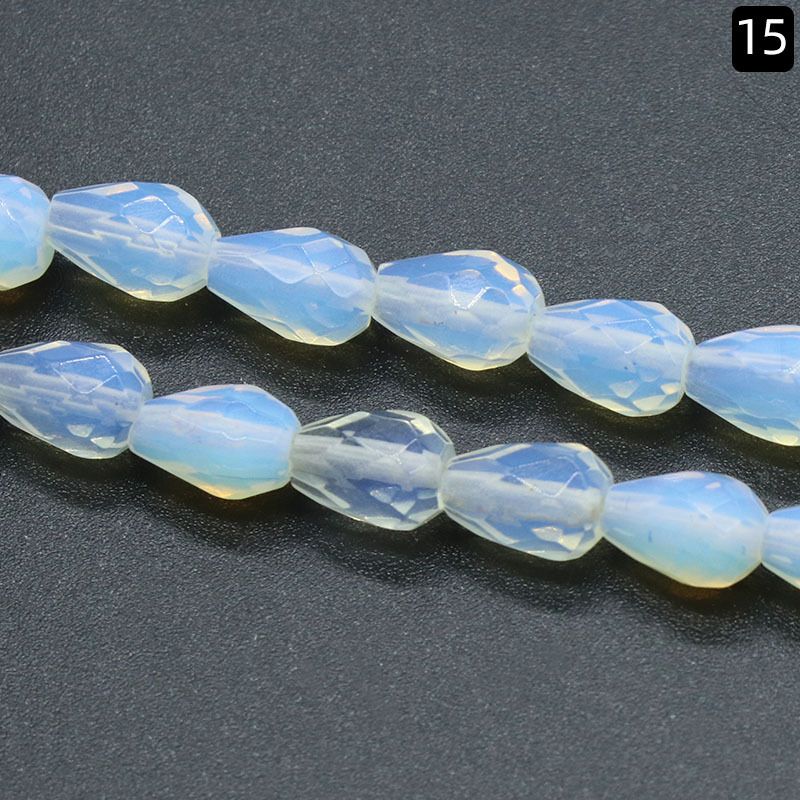 1371-7X10mm seção de gota de água de buraco reto, gota de água de pedra de ágata de cristal natural