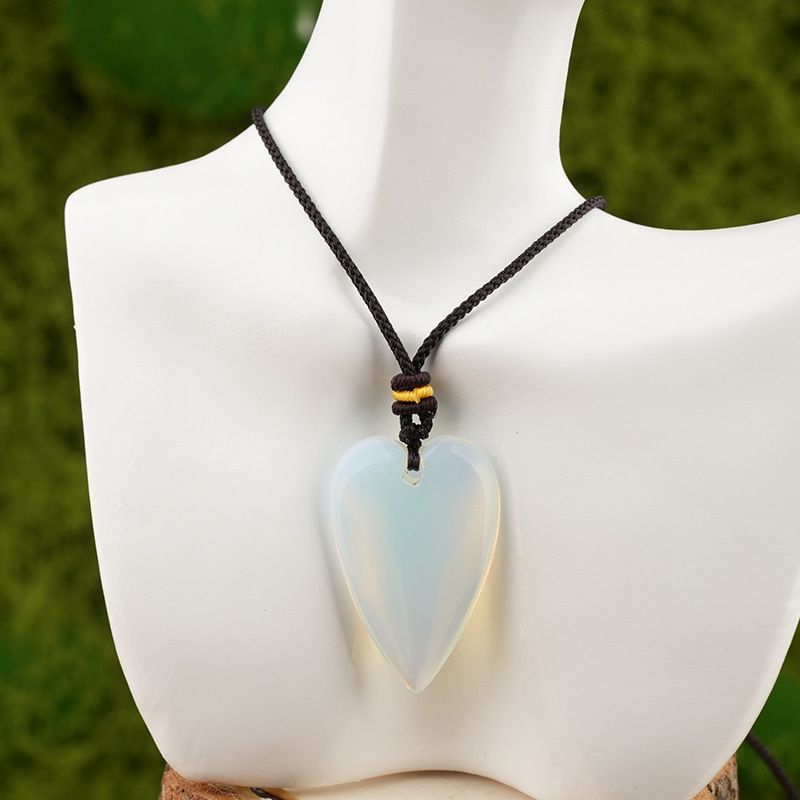 Cristal natural amor ágata pêssego coração colar coração pingente DIY jóias pingente mercadoria cênica