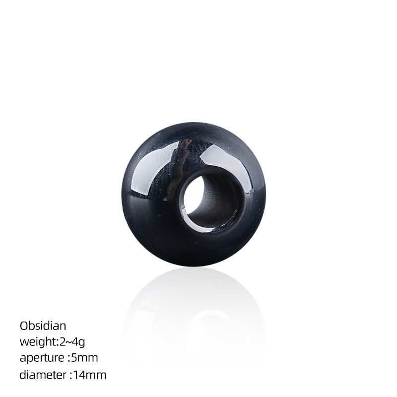 14Mm buraco 5mm contas de cristal natural grande colar colar de ágata redonda espaçador contas de buraco grande