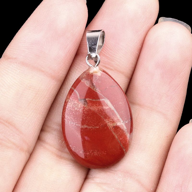 1743-16X24mm pedra de cristal natural ágata pingente de gota de água plana, pingente de pedra DIY acessórios de jóias