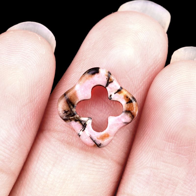 2054 - Contas de trevo de quatro folhas de cristal natural com ódio de quatro folhas, pingente, colar, pulseira e contas acessórias DIY