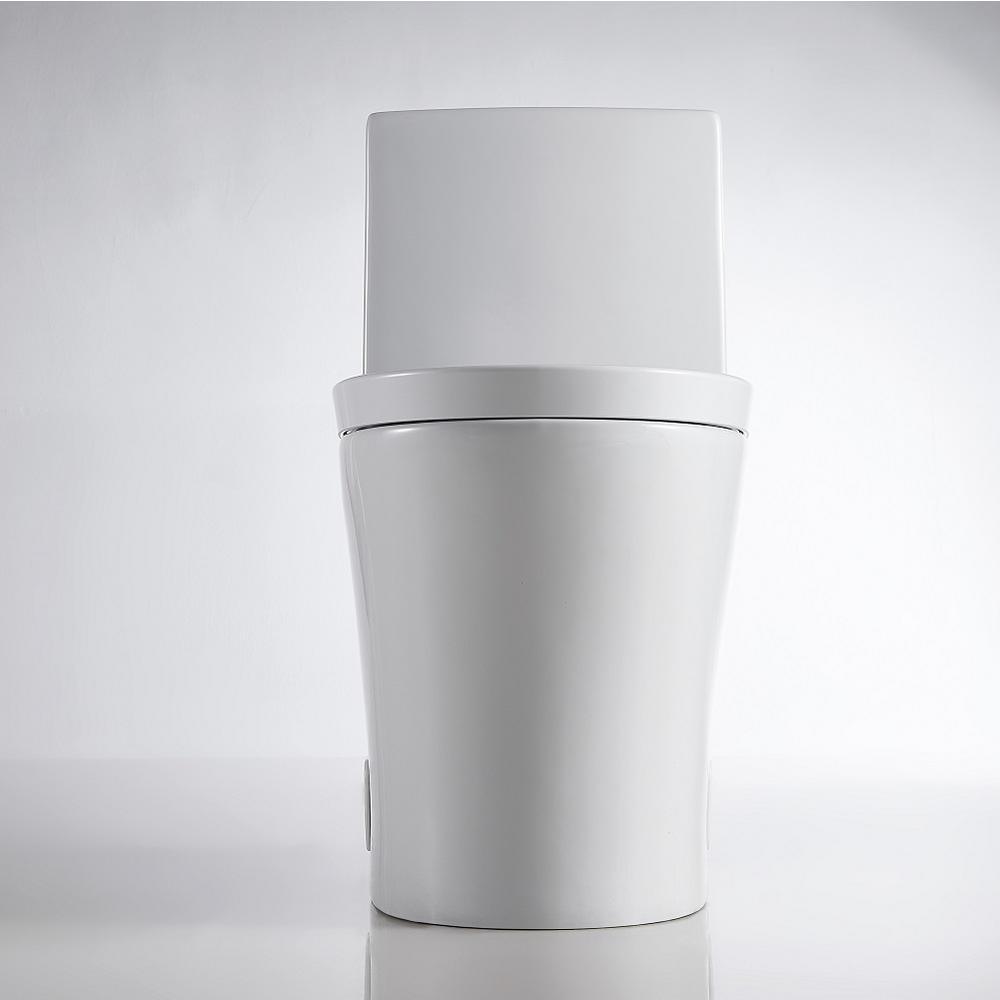 1-Piece 1.28 GPF Dual Flush High Efficiency Elongated Toilet in White, Seat Included