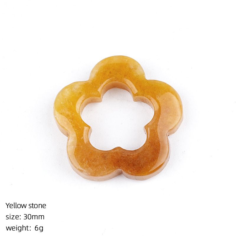 30Mm pingente de flor de cristal natural antigo DIY colar brincos pingente oco pedra áspera flor de ameixa acessórios de jóias