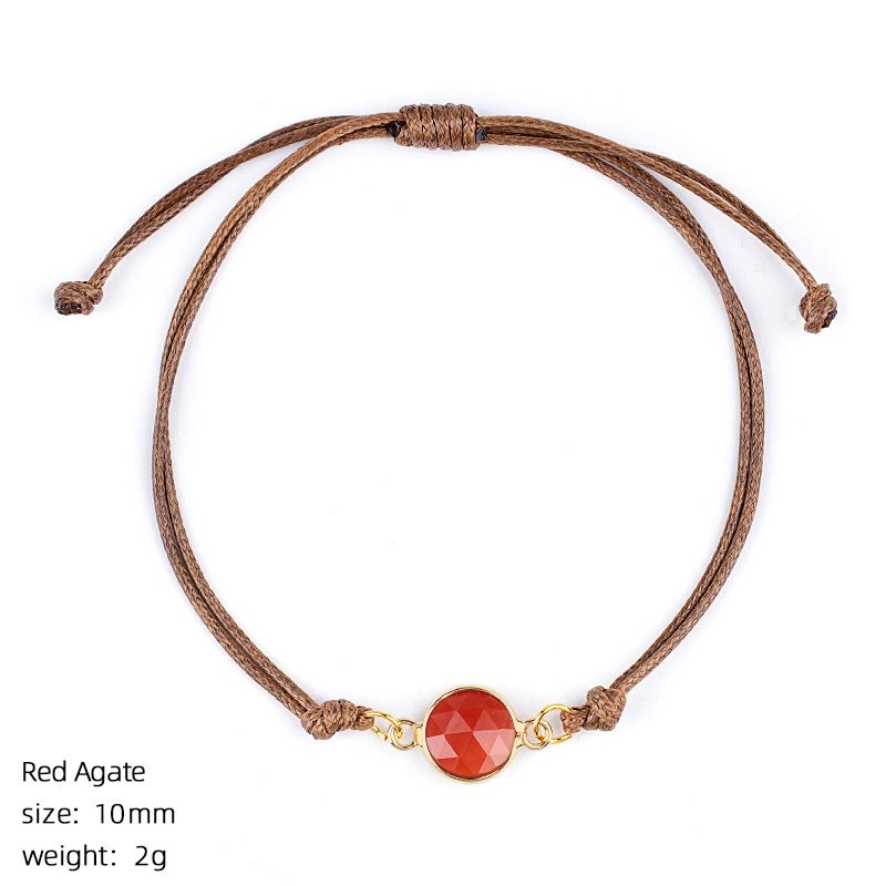 Pulseira de cristal natural retro boêmio tecido à mão ajustável corte de pedra bruta transfronteiriça fornecimento especial