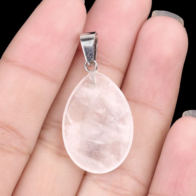 1743-16X24mm pedra de cristal natural ágata pingente de gota de água plana, pingente de pedra DIY acessórios de jóias