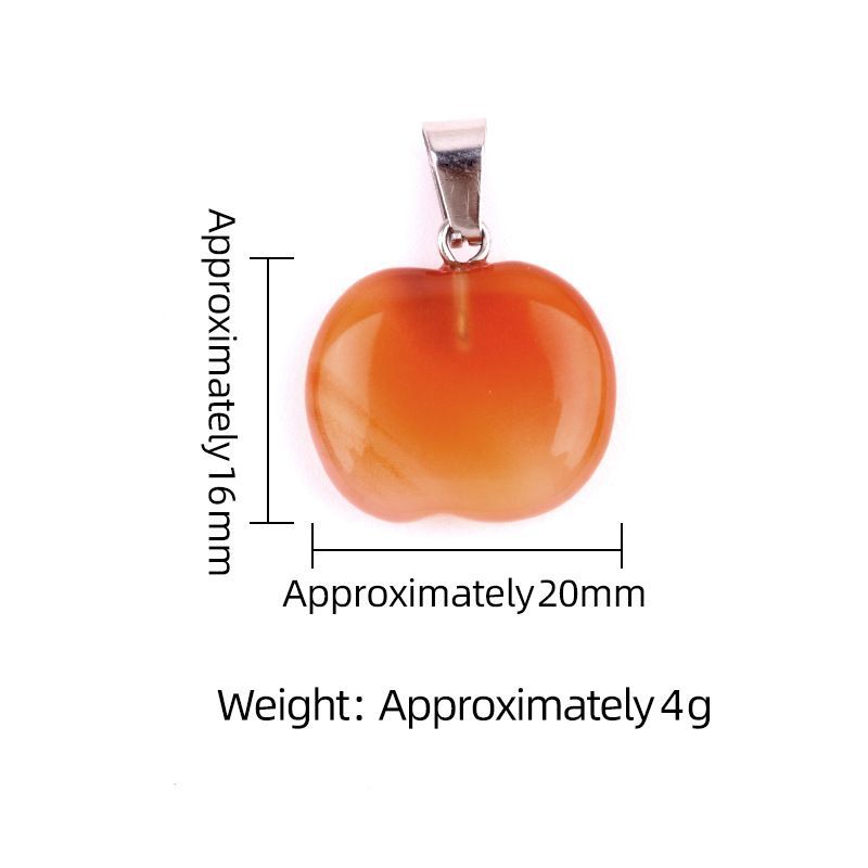 1820-20Mm cristal ágata pedra pequena maçã pingente véspera de Natal Presente de Natal DIY acessórios de jóias