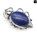 Pingente de broche de gema broche de barata, concha de ágata de cristal incrustada com colar de pino de pingente de pedra preciosa