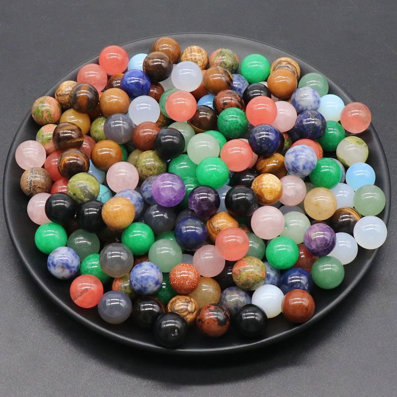 1189-12MM contas redondas contas de cristal de pedra natural não porosa mini bola, pedra semi-preciosa DIY material de jóias de pedra