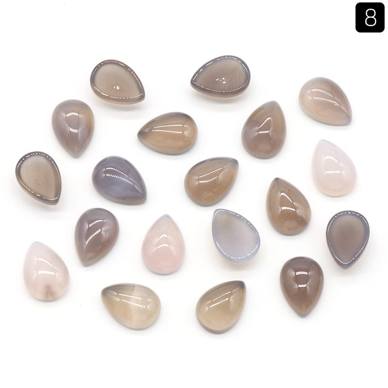Superfície de anel de gota de água de 1476-10X14mm, cristal natural única superfície curva geométrica DIY jóias incrustadas com acessórios de pedra solta