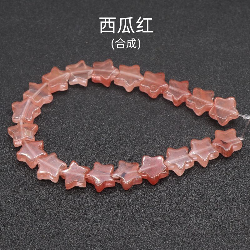 254-Cristal em pó estrela de cinco pontas, estrela de ágata contas soltas DIY pulseira de pedra natural artesanal brincos acessórios de jóias materiais