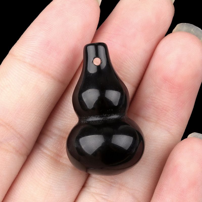 30Mm pingente de cabaça de cristal natural, tecido cultural e acessórios de jogo DIY jade ágata pequeno pingente de cabaça de jóias