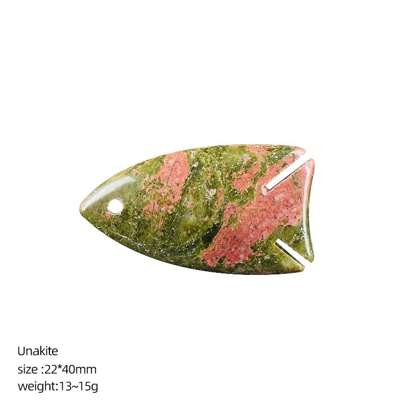 Pingente de peixe pequeno de cristal natural de 40Mm Pingente de colar DIY, gravura em pedra ágata com orifícios acessórios de jóias em forma de peixe