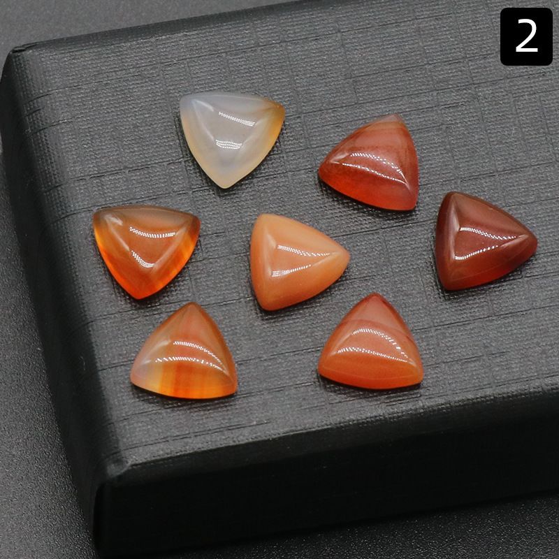 Superfície de anel triangular de 1226-10Mm, pedra de cristal natural única superfície curva triangular DIY jóias incrustadas com acessórios de pedra solta