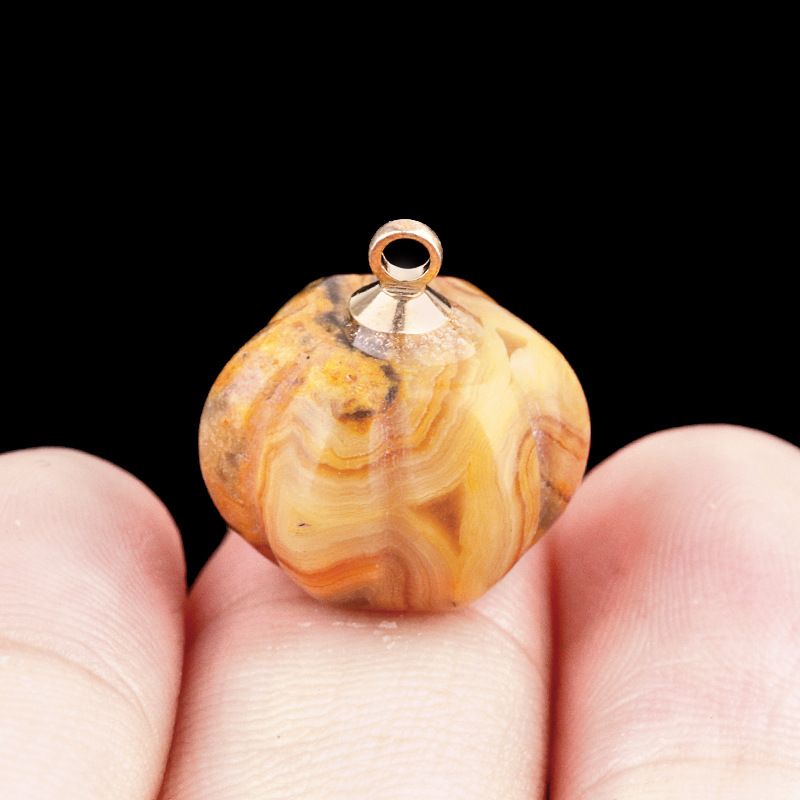 1639-10X13mm pingente de abóbora, meia pedra do tesouro de ágata de cristal abóbora gravada DIY material de jóias