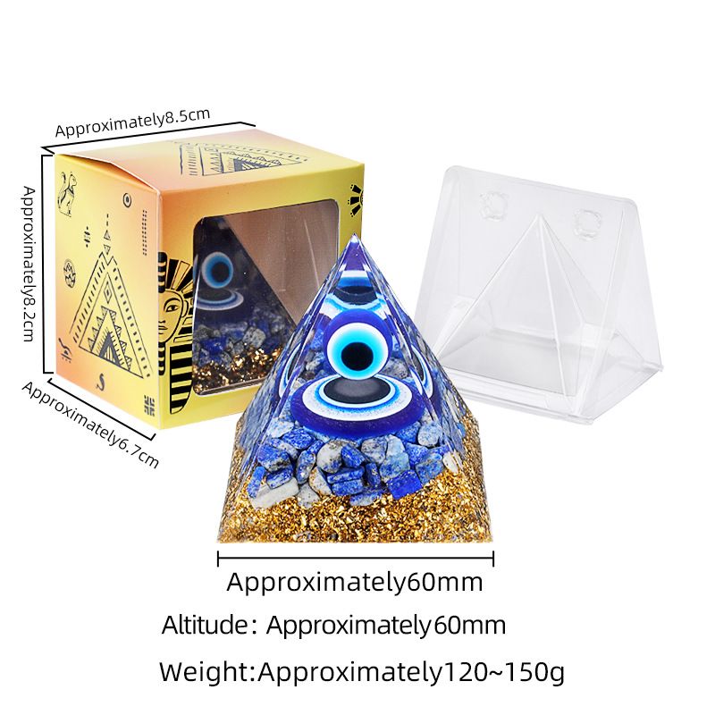 6Cm cristal bola pirâmide ornamento de mesa Chakra Yoga Meditação Resina Yoga Meditação Resina Epóxi