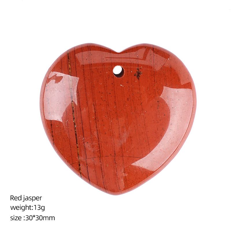 Pingente de amor de cristal natural perfurado de 30Mm, ágata gravada em forma de coração em pó de cristal de pêssego coração trançado colar acessórios