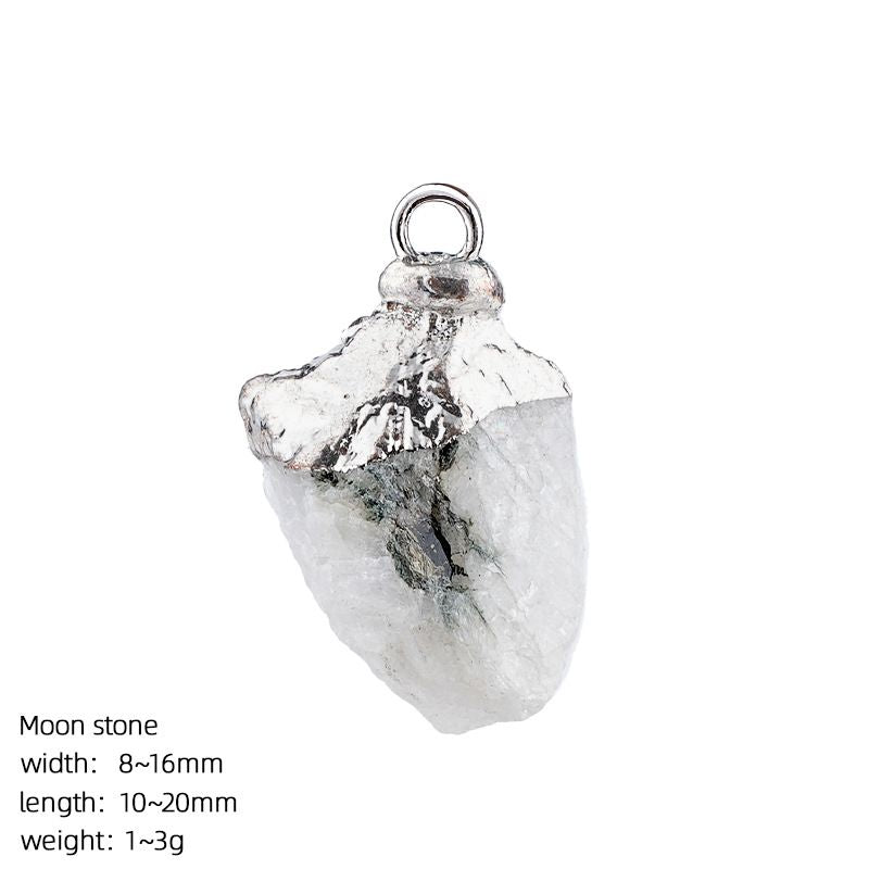Pingente de pedra bruta de cristal natural transfronteiriço DIY colar brincos pulseira de prata dourada pedra áspera acessórios de ágata irregular