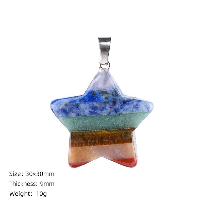 Pingente de cristal de emenda de pedra colorida ioga meditação chakra ágata jade emenda colar