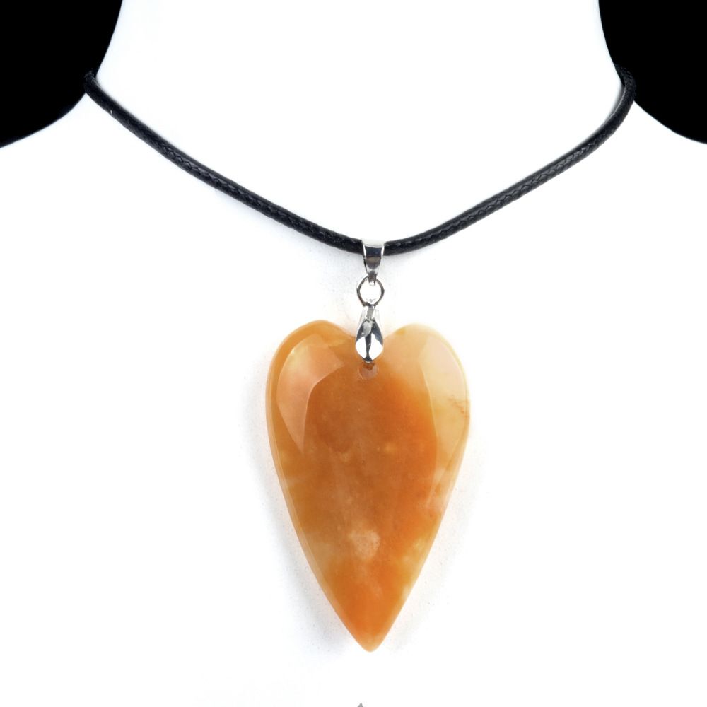 1786-25 * 40Mm grande pingente de amor, cristal natural ágata pedra pêssego coração pingente DIY acessórios de jóias em forma de coração