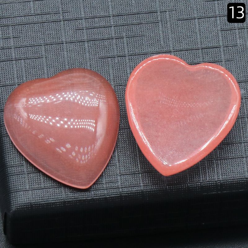 Face de anel em forma de coração 1273-22X25mm, coração único curvado de cristal natural, coração plano de pêssego DIY embutido em pedra solta