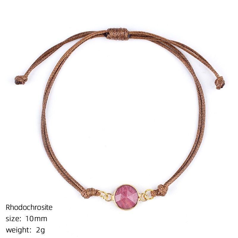 Pulseira de cristal natural retro boêmio tecido à mão ajustável corte de pedra bruta transfronteiriça fornecimento especial