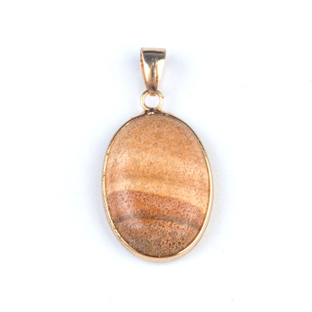 1430-Pingente de bainha oval de cristal de ágata natural, colar de cobre com meia face em forma de ovo