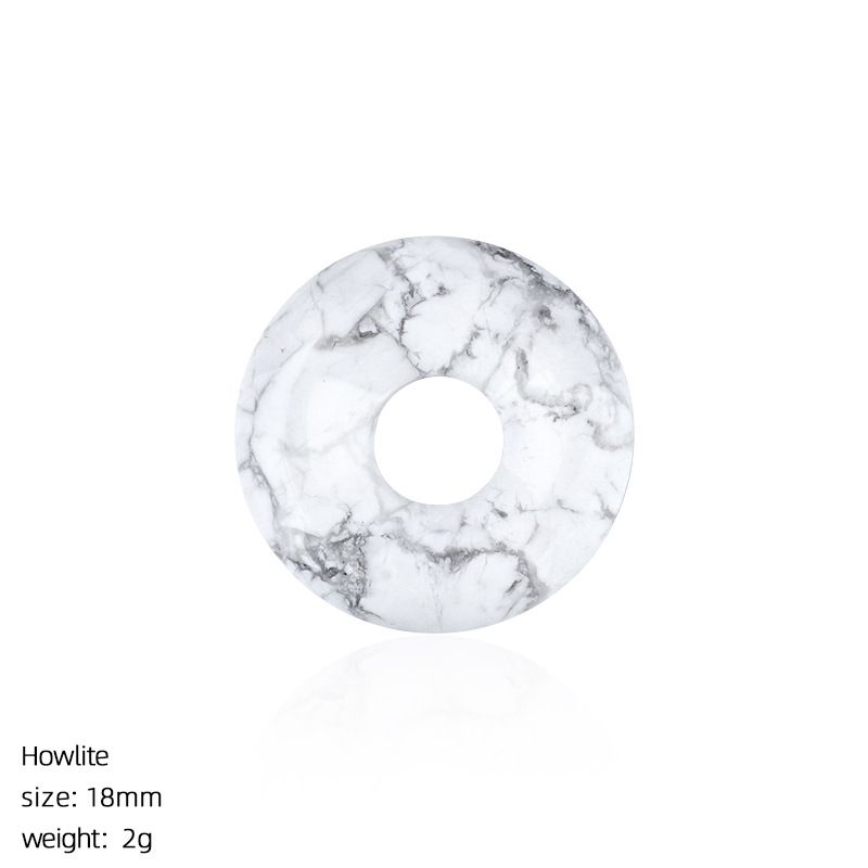 18Mm fivela de segurança de pedra natural pingente grande buraco redondo ágata nostálgico acessórios de jóias de cristal ametista fivela de segurança