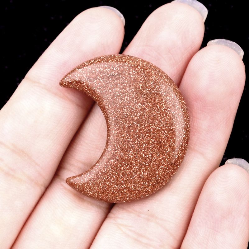 1602-30Mm lua, forma crescente de pedra de ágata de cristal natural DIY lua não porosa acessórios material