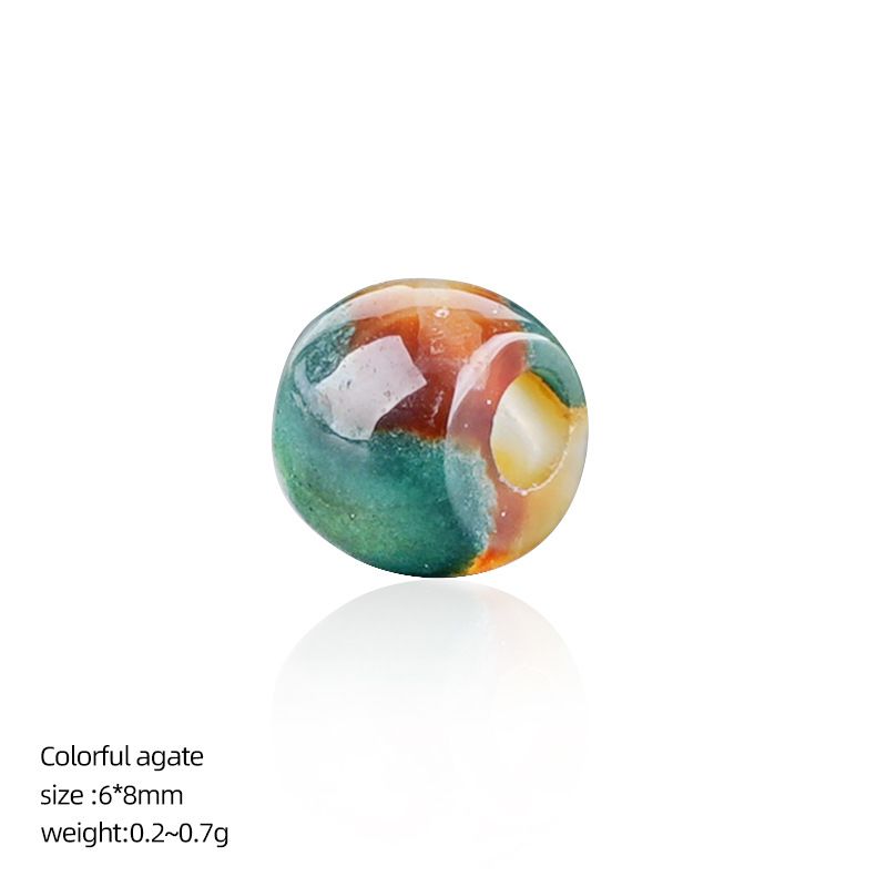8Mm buraco 3 grande buraco de cristal natural contas soltas DIY pulseira colar jóias ágata contas de roda tigre olho balde contas acessórios