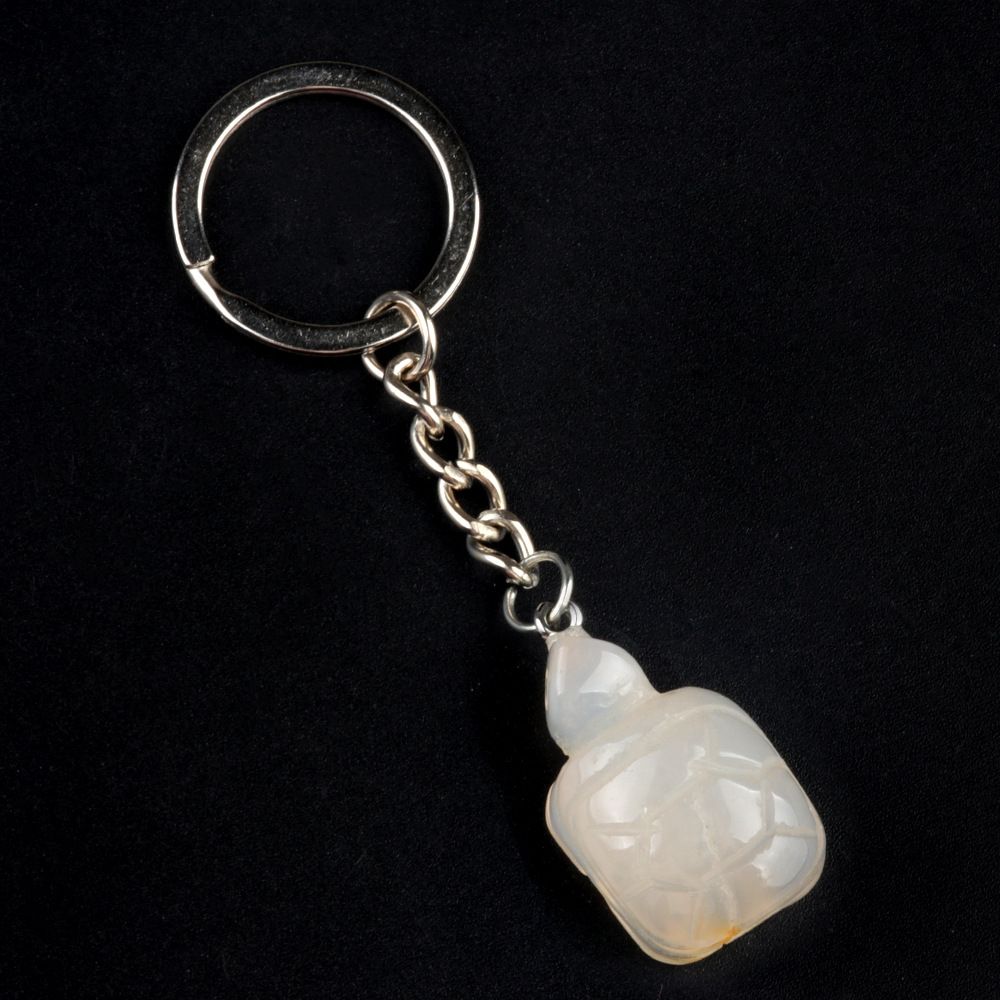 1944-Chaveiro de tartaruga pequena, agate de cristal pingente de chave de animal gravado em pedra semipreciosa