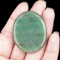 1537 Pingente oval oval duplo plano Worrystone irregular com letras ovais de cristal natural