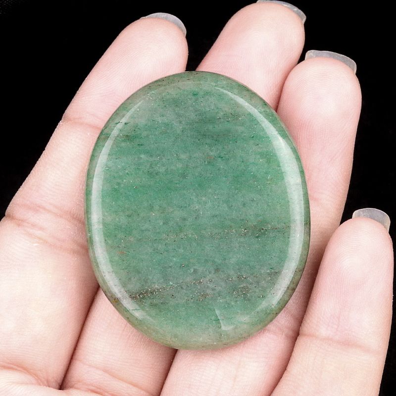 1537 Pingente oval oval duplo plano Worrystone irregular com letras ovais de cristal natural