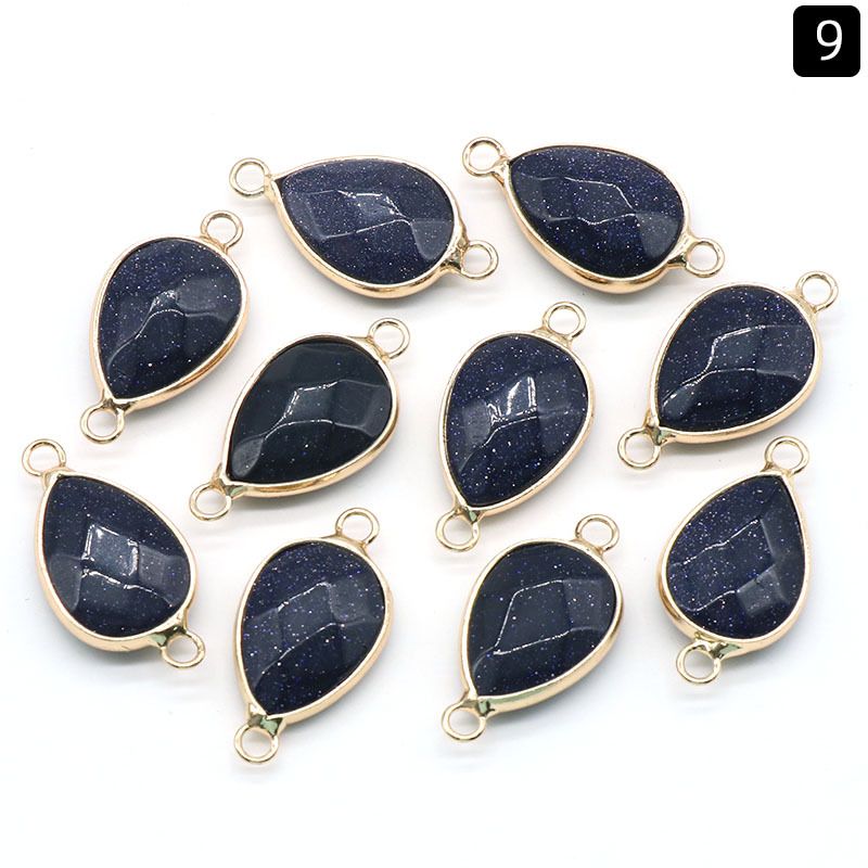 1376-Pingente de gota de água com bainha de cristal natural pendurado duplo com bainha de gota de água pingente de pulseira DIY colar material de jóias