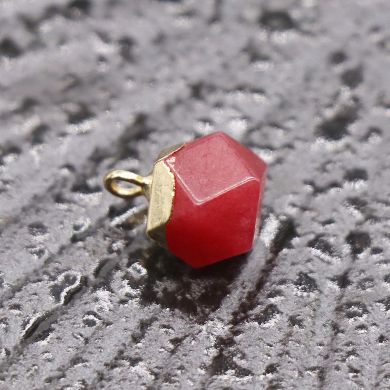 1983 Ágata jade cristal pedra semi-preciosa, galvanizado ouro borda estrela anis pingente DIY pulseira colar acessórios de jóias
