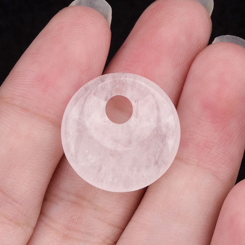2303-20mm Pedra de Cristal Natural com Furo de Paz Pingente Fivela Princesa Acessório Nostálgico DIY
