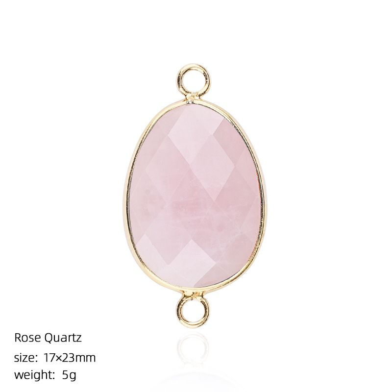 1640 Pingente de pedra semipreciosa de corte de bainha, pulseira de cristal natural artesanal DIY colar de jóias acessórios de conector de suspensão dupla