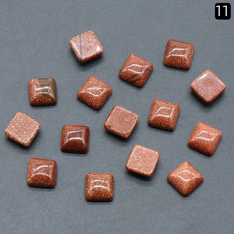 1286-10Mm anel quadrado superfície de cristal natural única superfície curva quadrada geométrica DIY jóias incrustadas acessórios de pedra solta