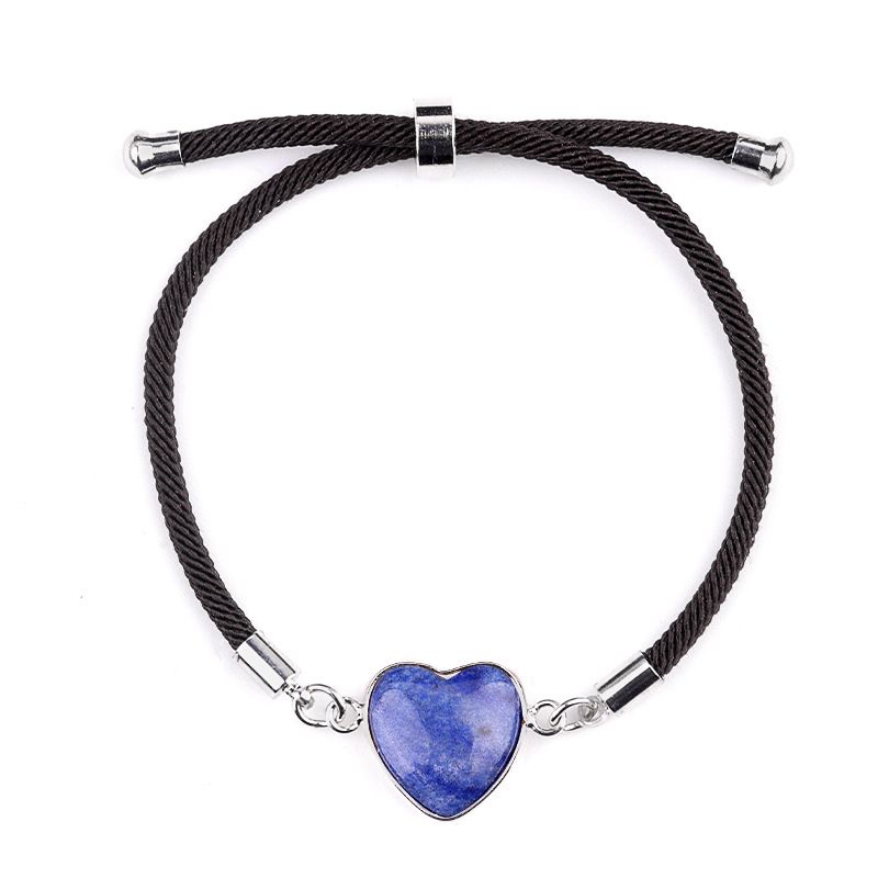 2097-Ametista em pó de cristal ajustável pulseira de amor jade coração pulseira cênica mercadoria