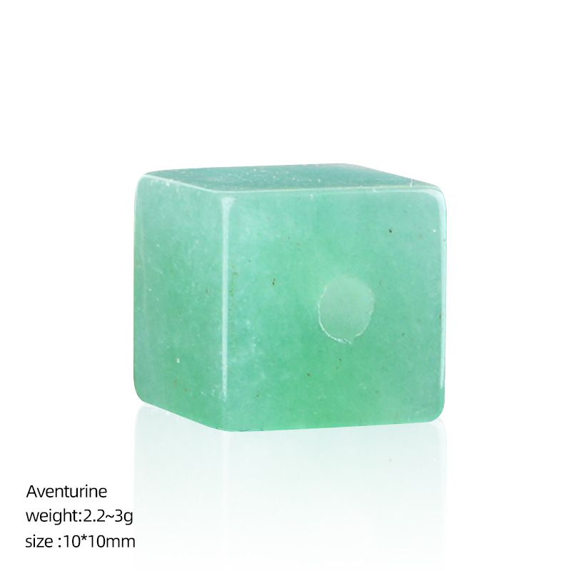 10Mm quadrado de cristal 2mm contas de buraco grande DIY pulseira artesanal colar espaçador de contas acessórios de contas soltas cubo de açúcar de cristal natural