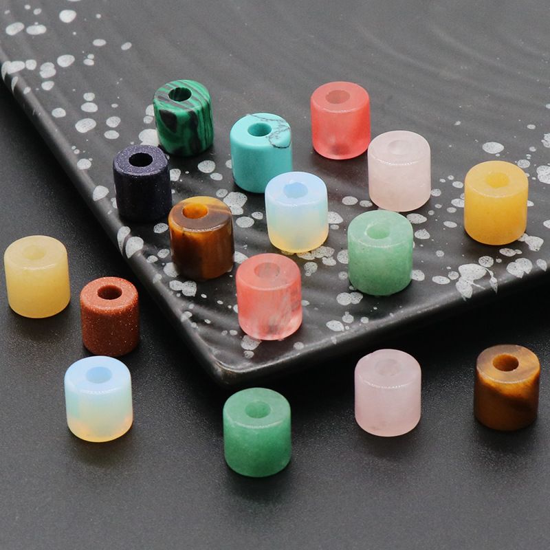 1220-Grandes contas de buraco de cristal natural ágata pedra cilíndrica solta contas 9 × 9mm buraco 3mm acessórios de jóias DIY