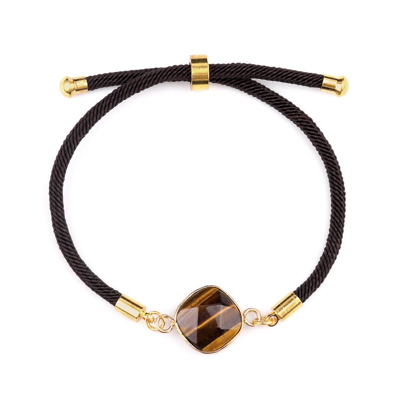 2095-Ametista em pó cristal olho de tigre pedra ajustável pulseira de seção quadrada mercadoria cênica jóias quentes