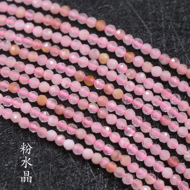 260-Agate cristal de pedra preciosa 2mm corte contas redondas turmalina romã água-marinha contas soltas DIY chapelaria gancho de cabelo borla