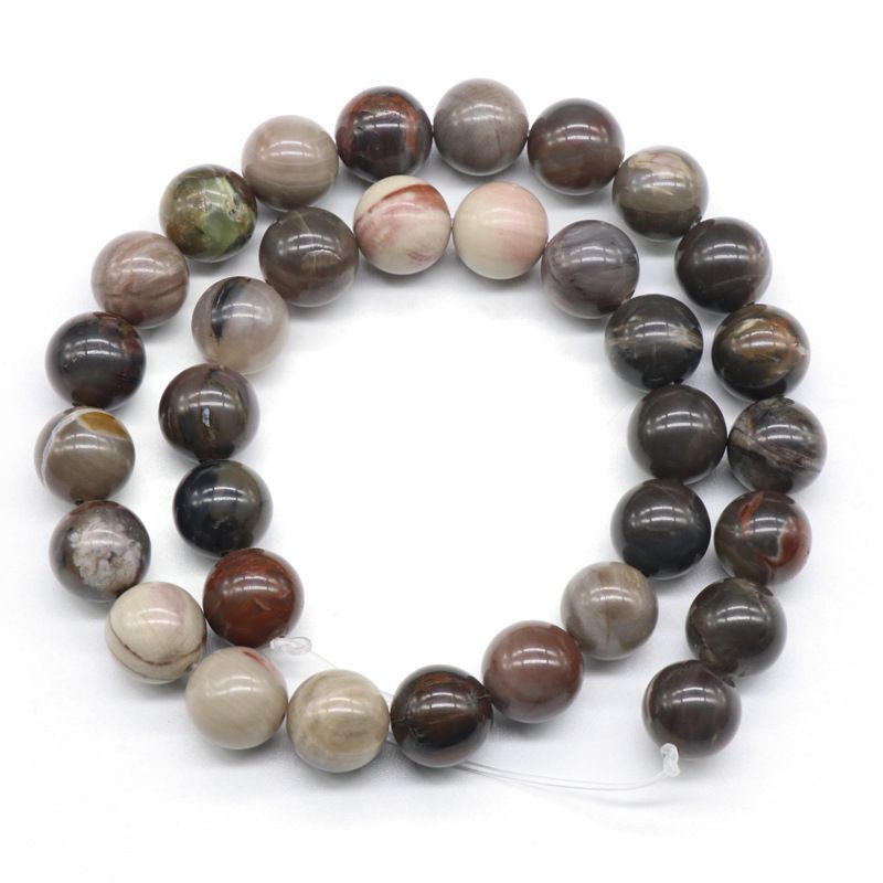 191-WoodenJade Fossil Wood Beads Loose Beads DIY Beaded Pulseiras Colar em meia pérola Jóias