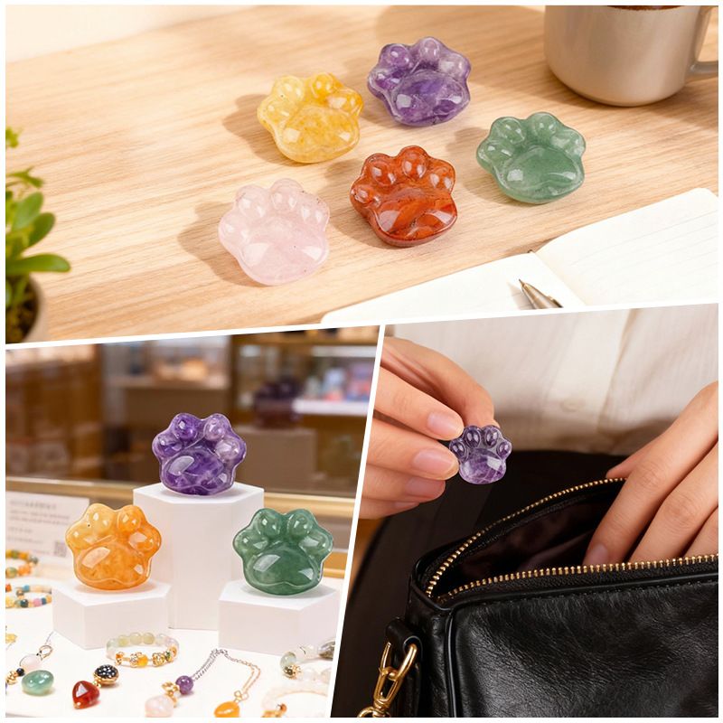 Enfeite de garra de gato de cristal natural DIY micro-paisagem não porosa esculpindo pedras preciosas ágata garra de gatinho decorativo gato garra de cristal