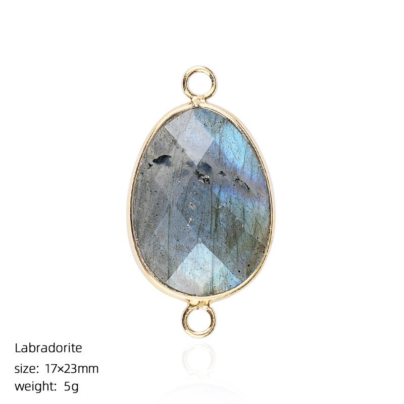 1640 Pingente de pedra semipreciosa de corte de bainha, pulseira de cristal natural artesanal DIY colar de jóias acessórios de conector de suspensão dupla